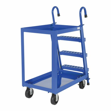 Vestil Blue Steel Stock Picker 2 Shelf 22" x36" Rubber/Steel 1000lb Capacity SPS2-2236-6MR